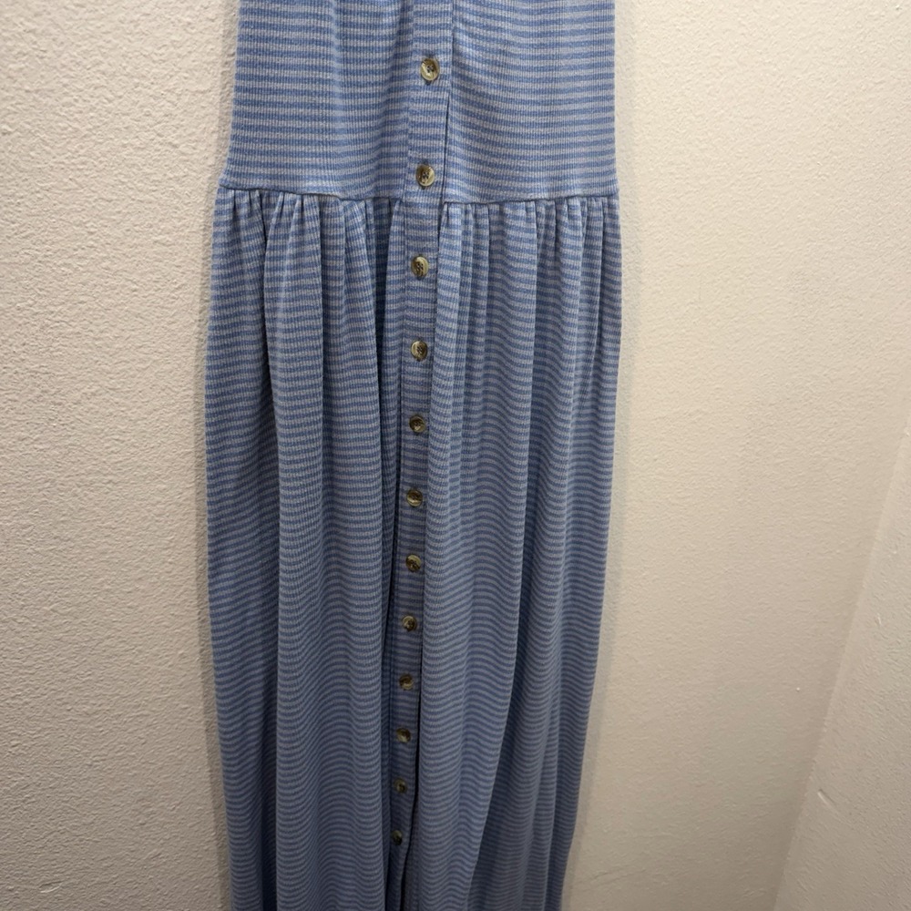 Free People Size M Nina Summer Halter Maxi Dress Coastal Boho Striped Sundress - Picture 9 of 12